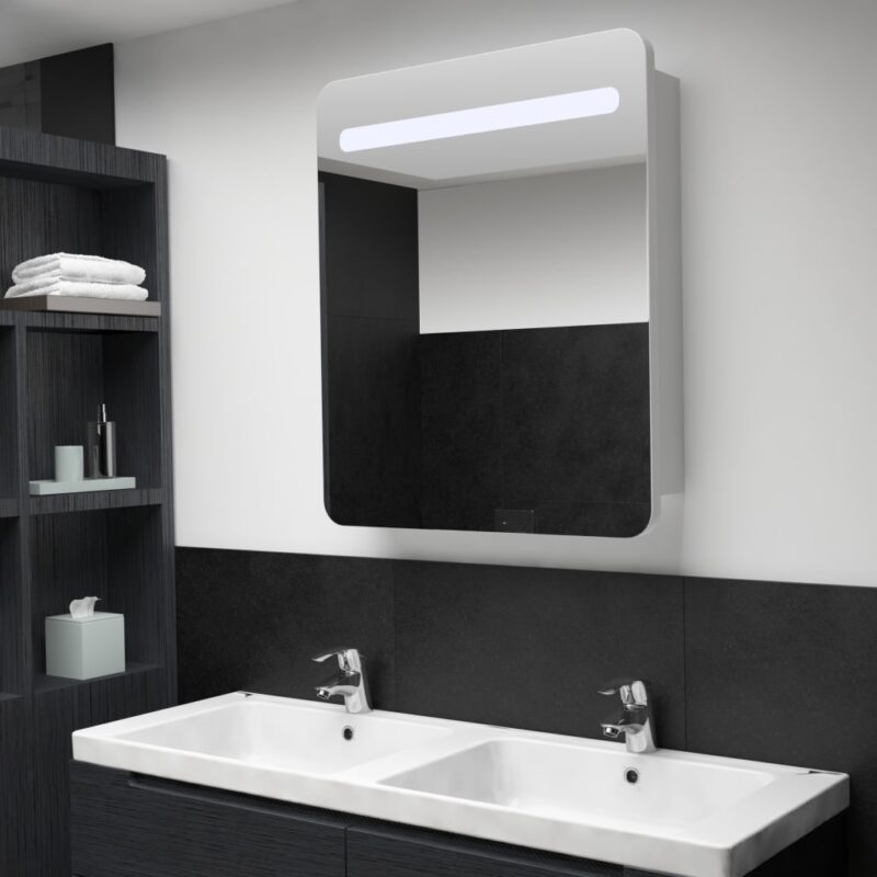 Sonata LED шкаф с огледало за баня, 68x11x80 см Намаления и отстъпки ЧеренПетък 3