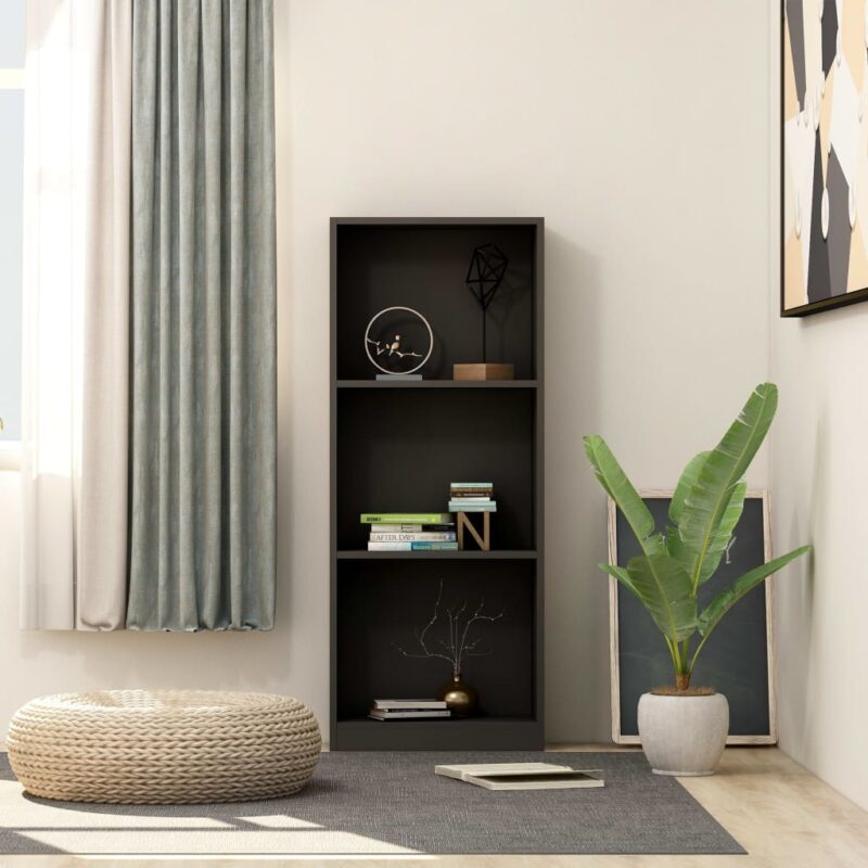 Sonata 3-етажна библиотека, черна, 40x24x108 см, ПДЧ Намаления и отстъпки ЧеренПетък 3