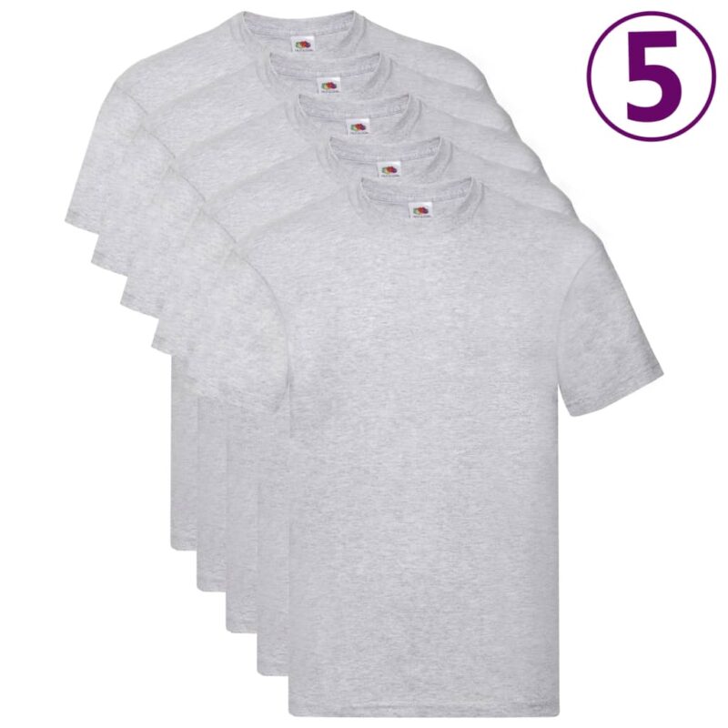 Fruit of the Loom Оригинални тениски, 5 бр, сиви, 3XL, памук Намаления и отстъпки ЧеренПетък 3