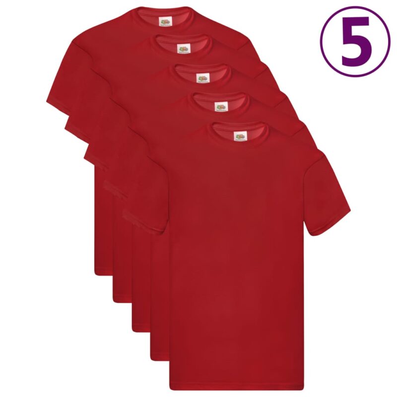 Fruit of the Loom Оригинални тениски, 5 бр, червени, XXL, памук Намаления и отстъпки ЧеренПетък 3