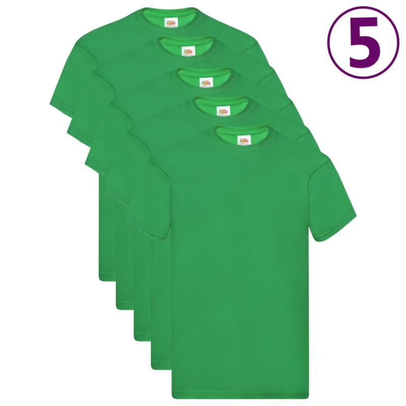 Fruit of the Loom Оригинални тениски, 5 бр, зелени, 3XL, памук Намаления и отстъпки ЧеренПетък 3