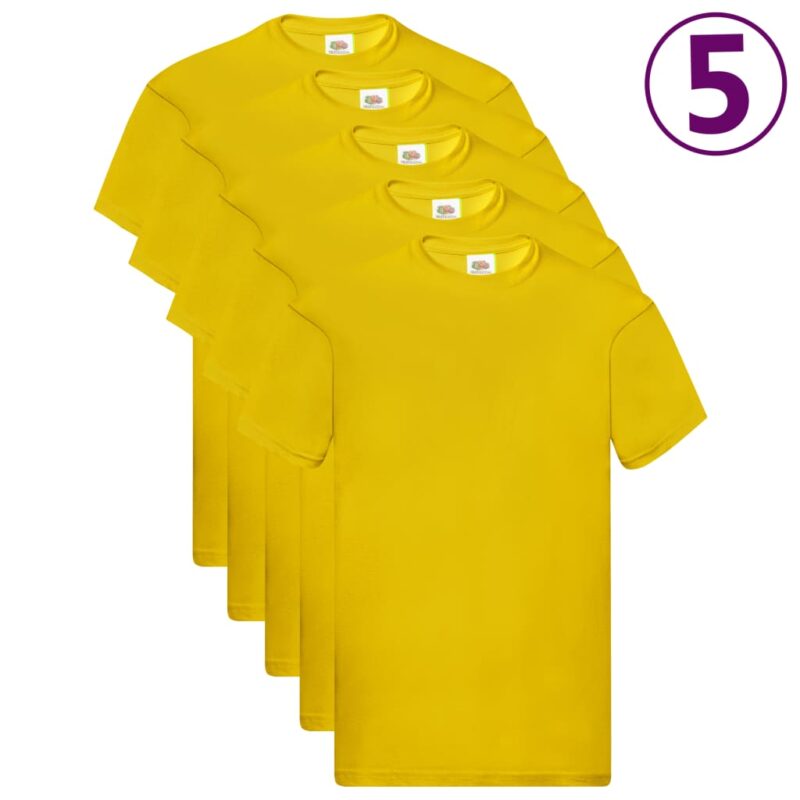 Fruit of the Loom Оригинални тениски, 5 бр, жълти, XXL, памук Намаления и отстъпки ЧеренПетък 3
