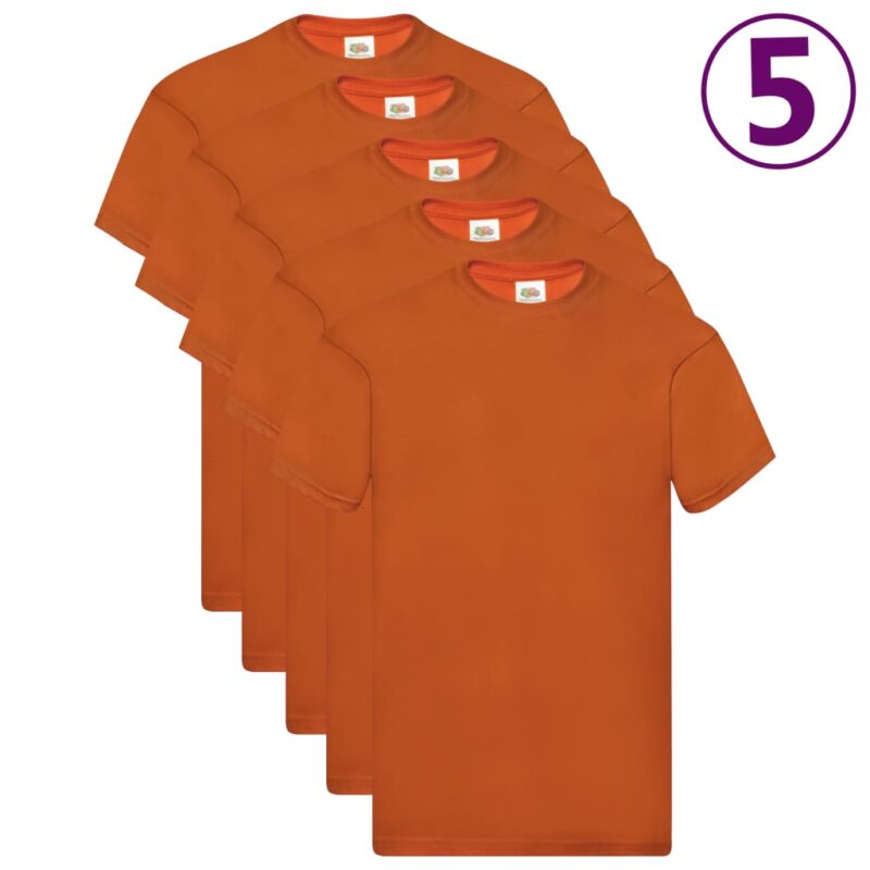 Fruit of the Loom Оригинални тениски, 5 бр, оранжеви, S, памук Намаления и отстъпки ЧеренПетък 3