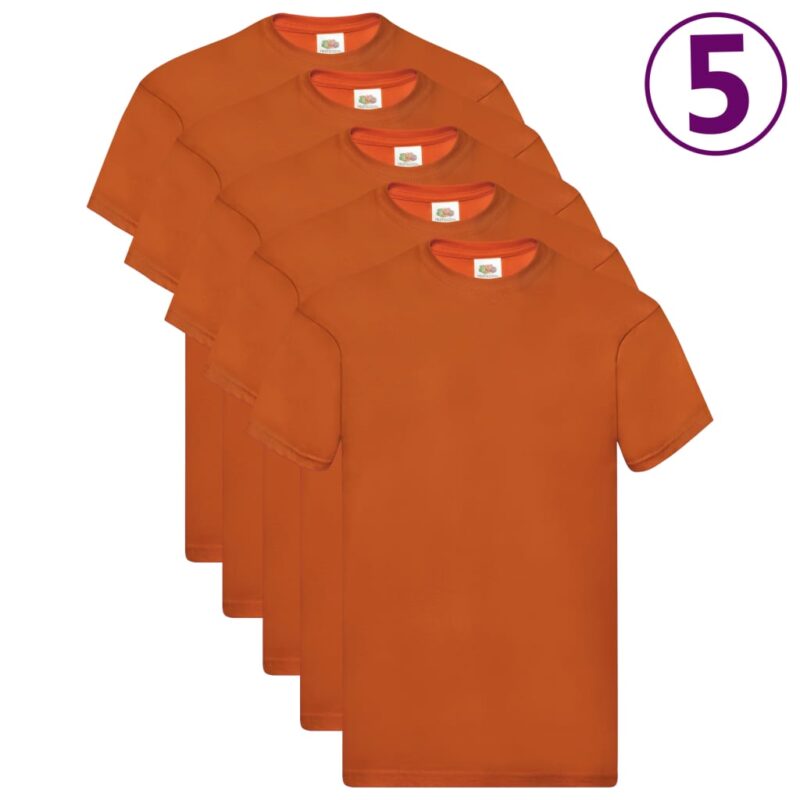 Fruit of the Loom Оригинални тениски, 5 бр, оранжеви, L, памук Намаления и отстъпки ЧеренПетък 3