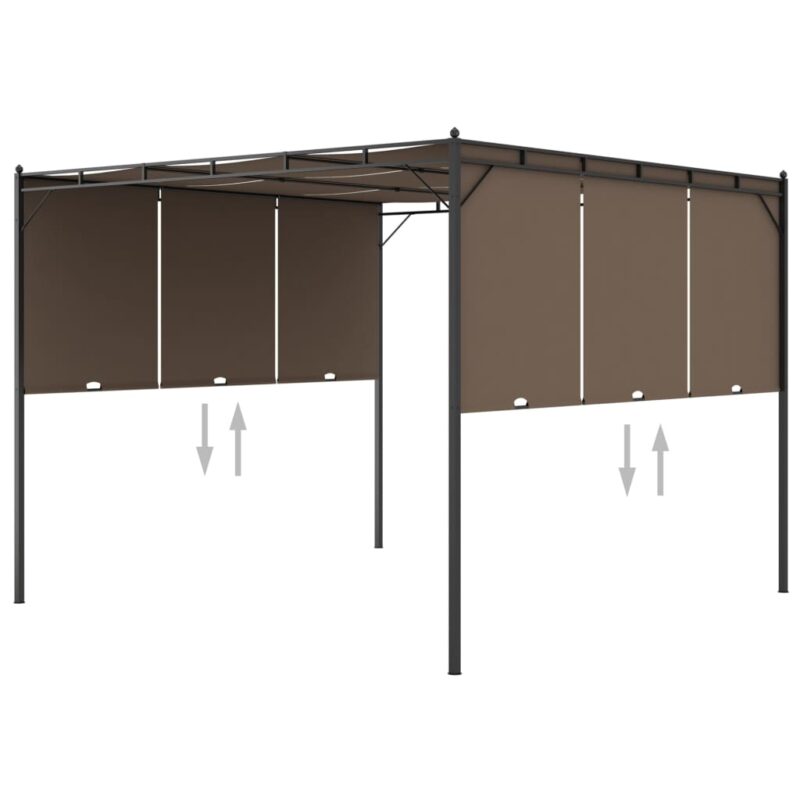 Sonata Градинска шатра със странична завеса, 3x3x2,25 м, таупе Намаления и отстъпки ЧеренПетък 3