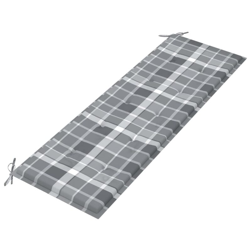 Sonata Възглавница за градинска пейка сиво каре 150x50x4 см плат Намаления и отстъпки ЧеренПетък 3