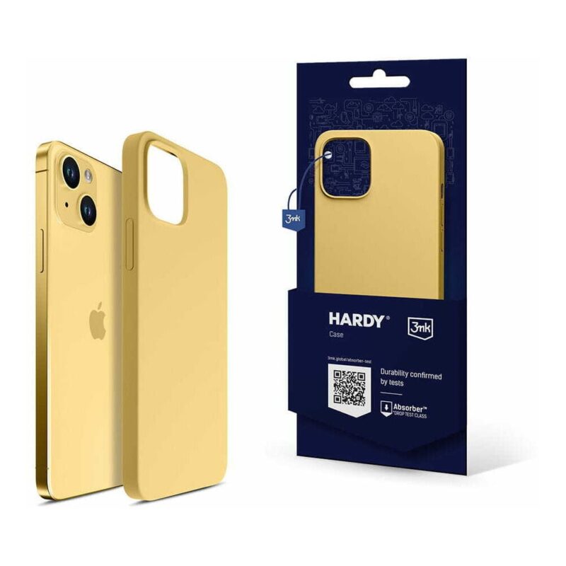 Калъф за Apple iPhone 15, силиконов, 3MK Hardy Case, жълт Намаления и отстъпки ЧеренПетък 3