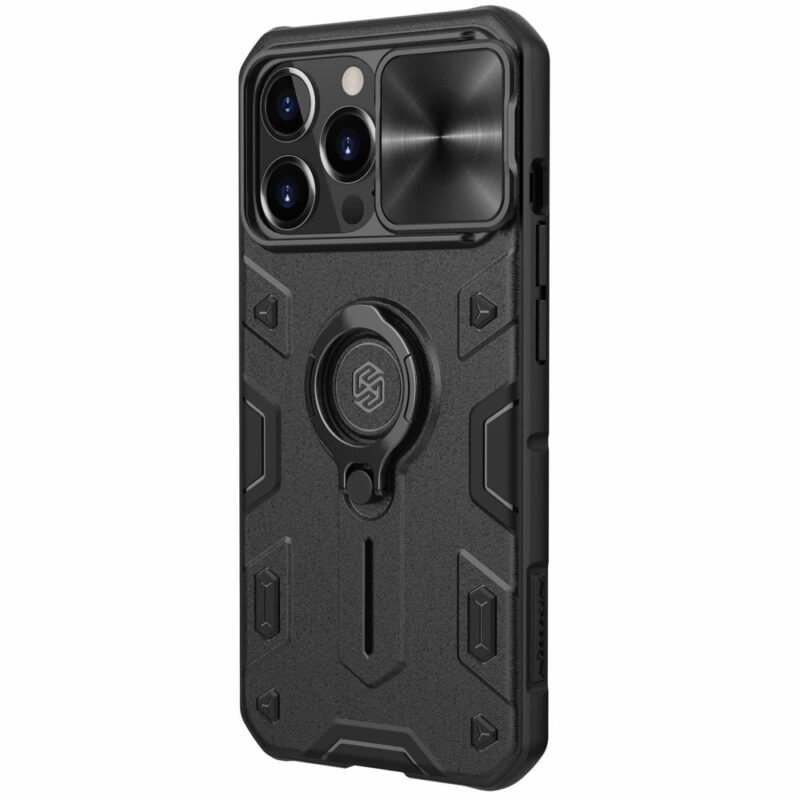 Калъф за Apple iPhone 13 Pro, хибриден, Nillkin CamShield Armor Hard Case, с пръстен удароустойчив, черен Намаления и отстъпки ЧеренПетък 3