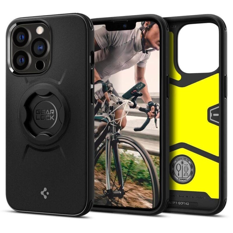 Калъф за Apple iPhone 13 Pro, хибриден, Spigen GearLock Bike Mount, с поставка, черен Намаления и отстъпки ЧеренПетък 3
