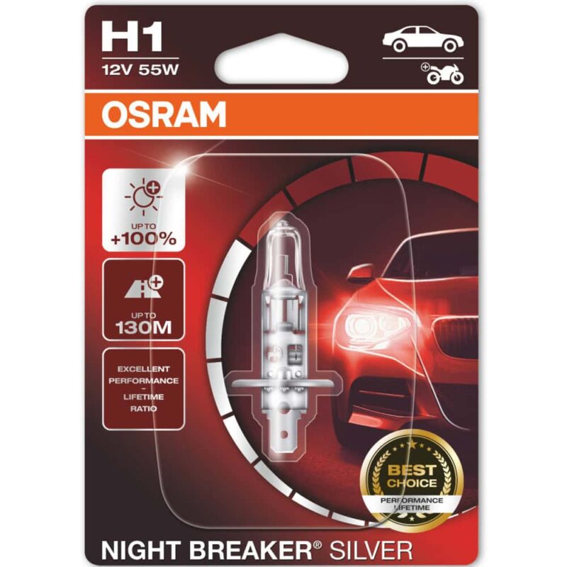 Автомобилна крушка Osram 64150NBS, 55W, 1550lm, H1, P14.5s, халогенна, 1 брой в опаковка Намаления и отстъпки ЧеренПетък 3