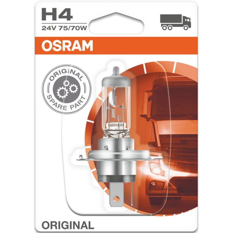 Автомобилна крушка Osram 64196, 75/70W, 1900/1200lm, H4, P43t, халогенна, 1 брой в опаковка Намаления и отстъпки ЧеренПетък 3