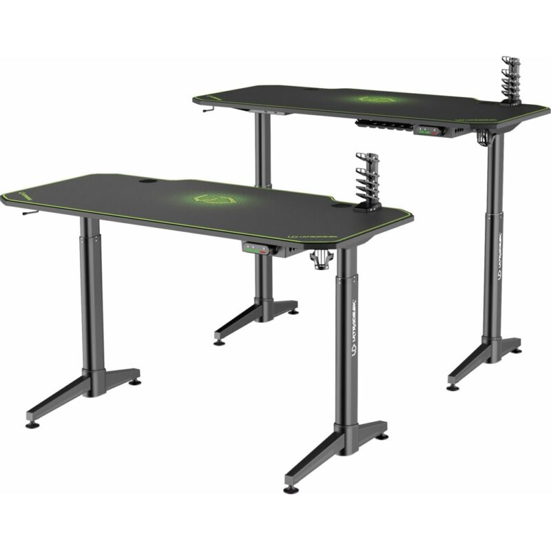 Компютърно бюро Ultradesk Level Blue (UDESK-LVA-GN), 124 x 60 x 72-124 cm, регулиране на височината, подложка за настолен компютър, държач за слушалки, стойка за … Намаления и отстъпки ЧеренПетък 2