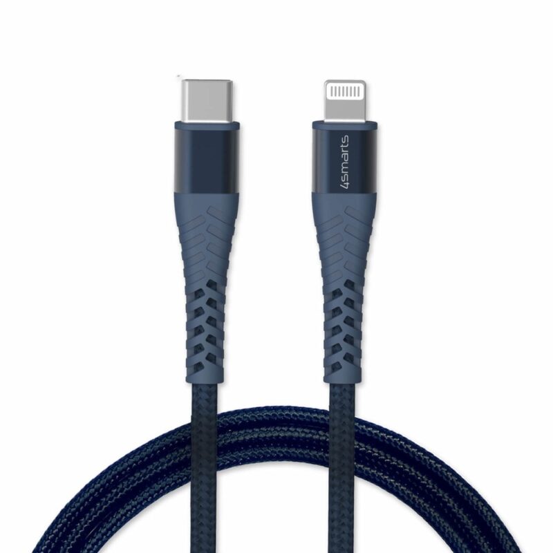 Кабел 4smarts MFI PremiumCord USB-C to Lightning Cable XXL (4S465598), от USB C(м) към Lightning(м), 3m, 20W, син Намаления и отстъпки ЧеренПетък 3