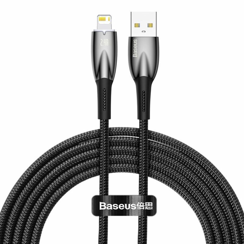 Кабел Baseus CADH000301, от USB A(м) към Lightning(м), 2m, черен Намаления и отстъпки ЧеренПетък 3
