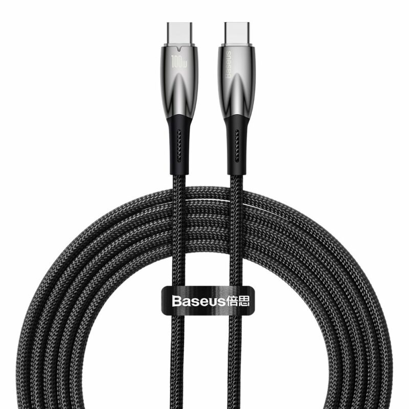 Кабел Baseus CADH000701, от USB C(м) към USB C(м), 1m, 100W, черен Намаления и отстъпки ЧеренПетък 3