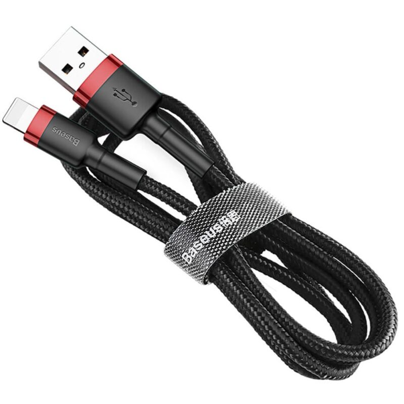 Кабел Baseus Cafule USB Lightning Cable (CALKLF-A19), от USB A(м) към Lightning(м), 0.5m, 12W, черен Намаления и отстъпки ЧеренПетък 3
