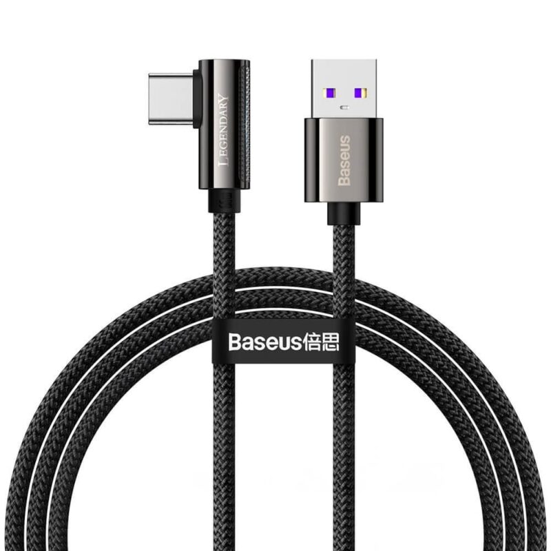 Кабел Baseus Legend Elbow USB(CATCS-B01), от USB-A(M) към USB-C, 100mm, 66W, черен Намаления и отстъпки ЧеренПетък 3