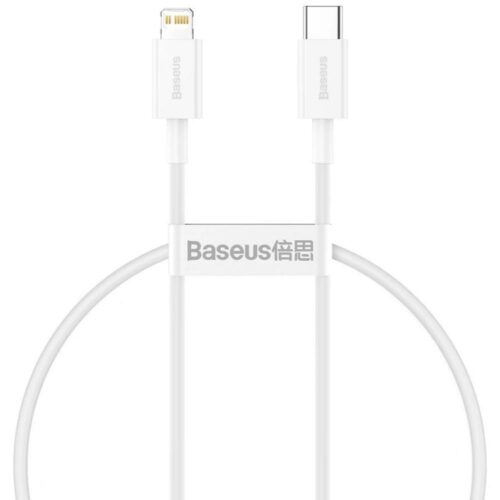 Кабел Baseus CATLYS-02, от USB-C(м) към Lightning(м), 0.25m, 20W, бял Намаления и отстъпки ЧеренПетък