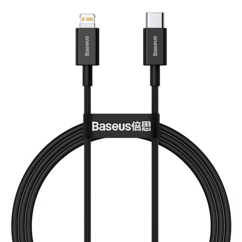 Кабел Baseus CATLYS-A01, от USB-C(м) към Lightning(м), 1м, черен Намаления и отстъпки ЧеренПетък