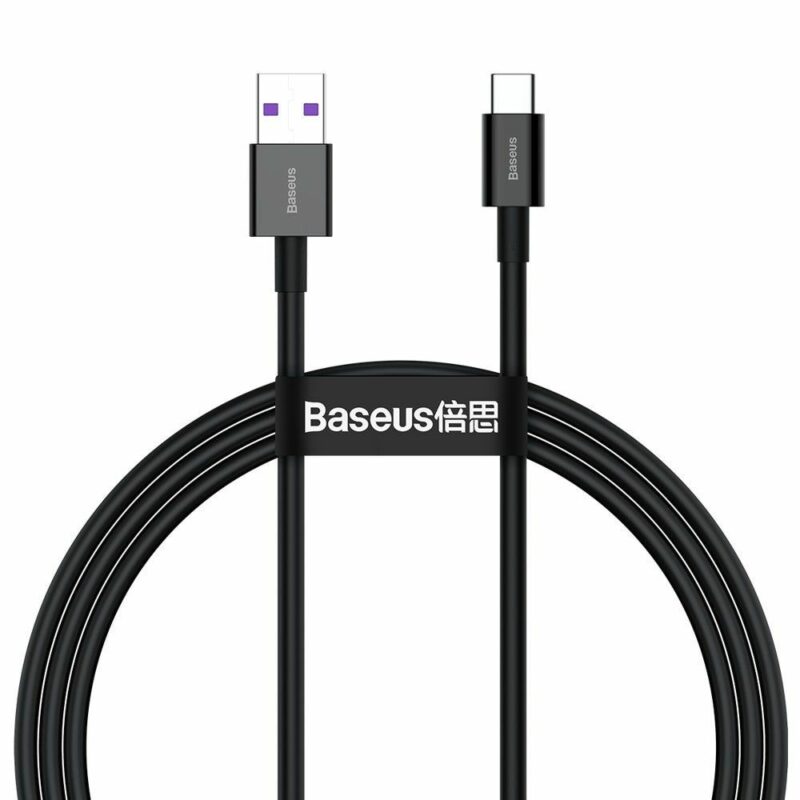 Кабел Baseus CATYS-A01, от USB-A(м) към USB-C(м), 2m, 66W, черен Намаления и отстъпки ЧеренПетък 3