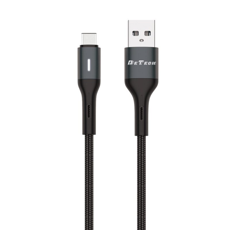 Кабел DeTech DE-C38C, от USB A(м) към USB C(м), 1m, черен Намаления и отстъпки ЧеренПетък 3