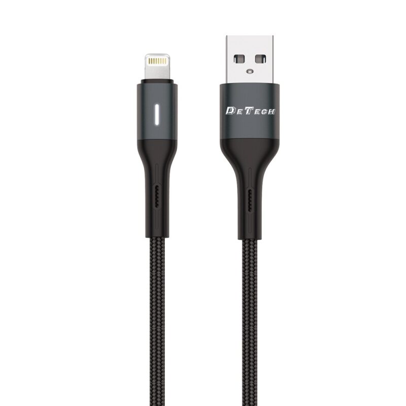 Кабел DeTech DE-C38i, от USB A(м) към Lightning(м), 1m, черен Намаления и отстъпки ЧеренПетък 3