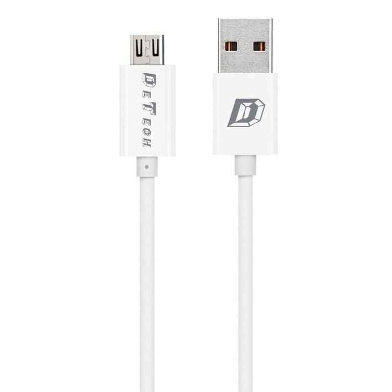 Кабел DeTech 14143, от USB A(м) към USB Micro B(м), 1m, бял, 10 броя в опаковка Намаления и отстъпки ЧеренПетък 2