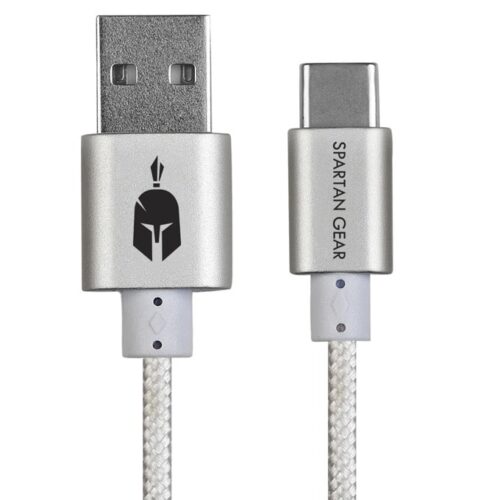 Кабел Spartan Gear, от USB A(м) към USB C(м), 2m, бял