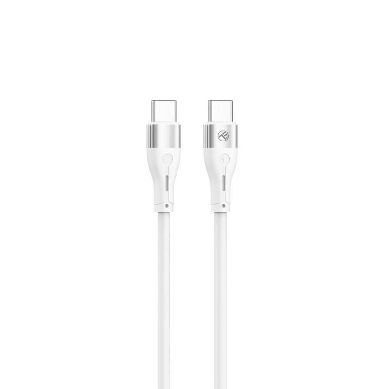Кабел Tellur TLL155501, от USB-C(м) към USB-C(м), 1m, 60W, бял Намаления и отстъпки ЧеренПетък 3