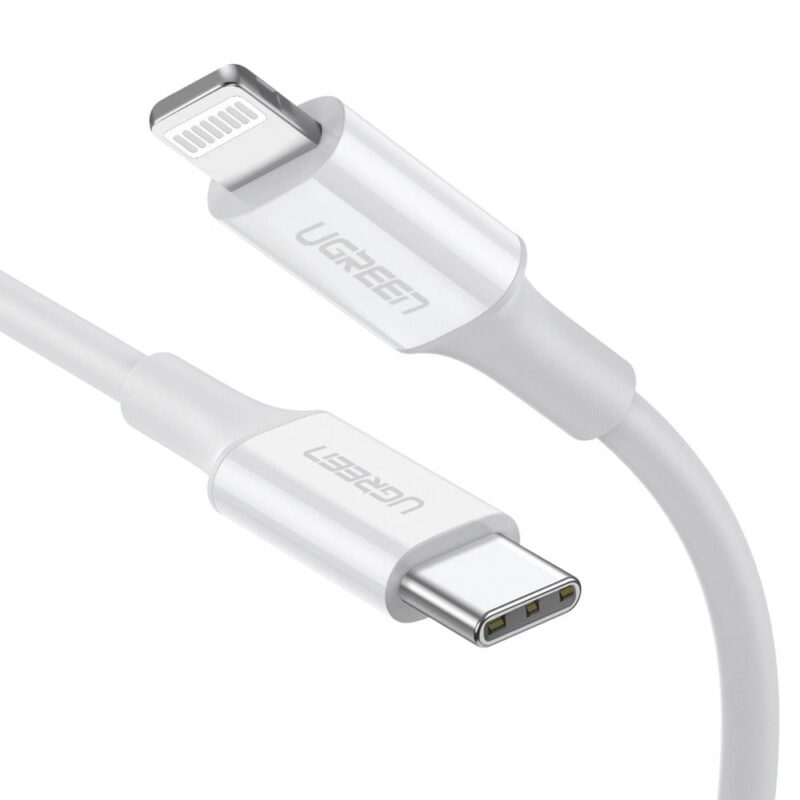 Кабел Ugreen 10493, от USB-C(м) към Lightning(м), 1m, бял Намаления и отстъпки ЧеренПетък 3