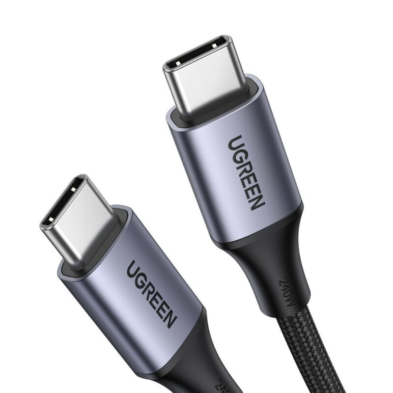 Кабел Ugreen 90440, от USB-C(м) към USB-C(м), 2m, 240W, черен Намаления и отстъпки ЧеренПетък 3