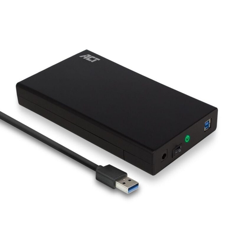 Кутия 3.5″ (8.89 cm), ACT AC1405, за HDD, SATA3, USB 3.1 Gen1, черна Намаления и отстъпки ЧеренПетък 3