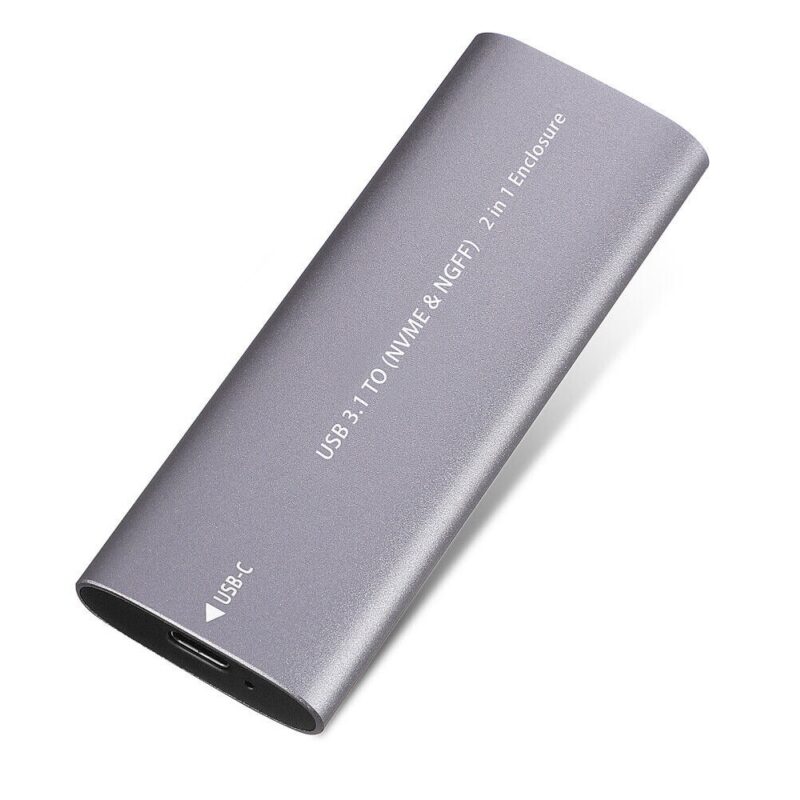 Кутия M.2 NVMe 2280, SHL-R320, за M.2 NVMe (2230/2242/2260/2280) SSD, USB-C 3.1, сива Намаления и отстъпки ЧеренПетък 3