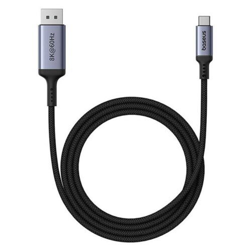 Кабел Baseus High Definition Series (B0063370D11101), от USB-C(м) към DisplayPort(м), 2м, черен, 8K@60Hz Намаления и отстъпки ЧеренПетък
