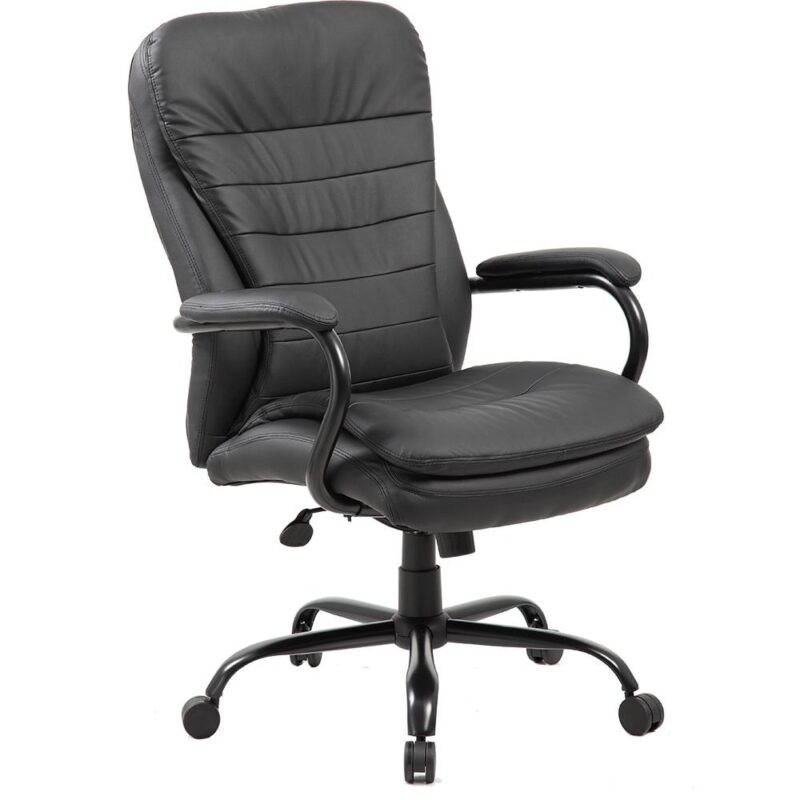 Офис стол Boss Heavy Black 14894, до 180кг. макс. тегло, еко кожа, метална база, газов амортисьор, люлеещ Tilt – механизъм, черен Намаления и отстъпки ЧеренПетък 3
