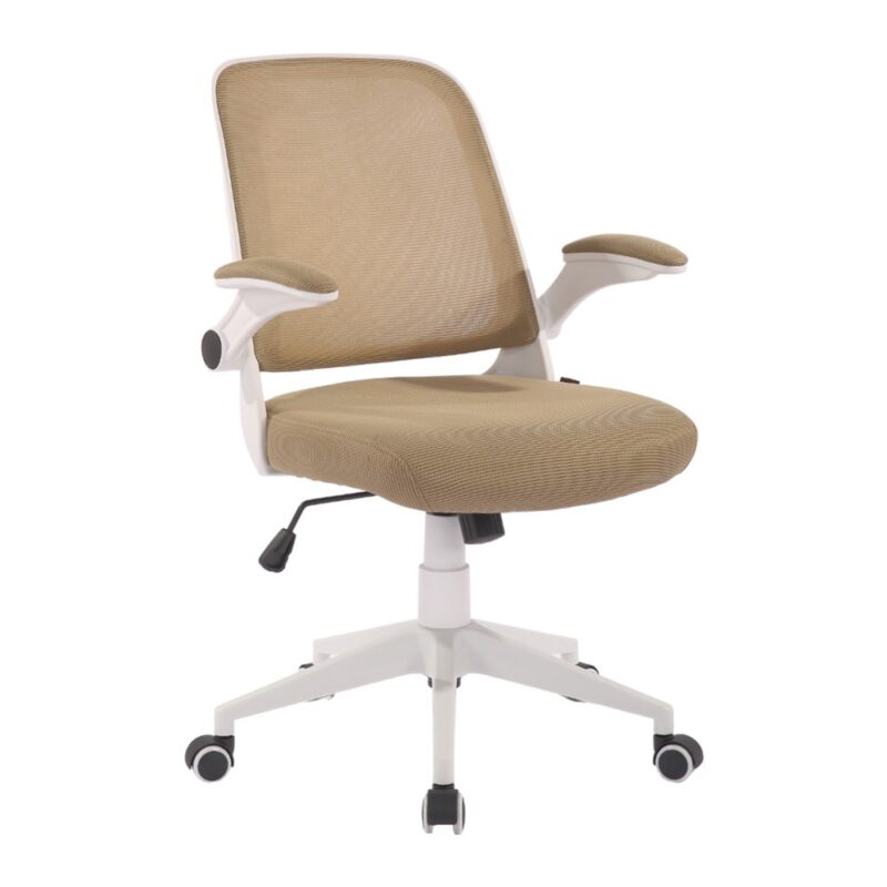 Работен стол RFG Pretty White W, до 120кг, дамаска/меш, полипропиленова база, Tilt механизъм, коригиране на височината, заключване в позиция, бежов Намаления и отстъпки ЧеренПетък 3
