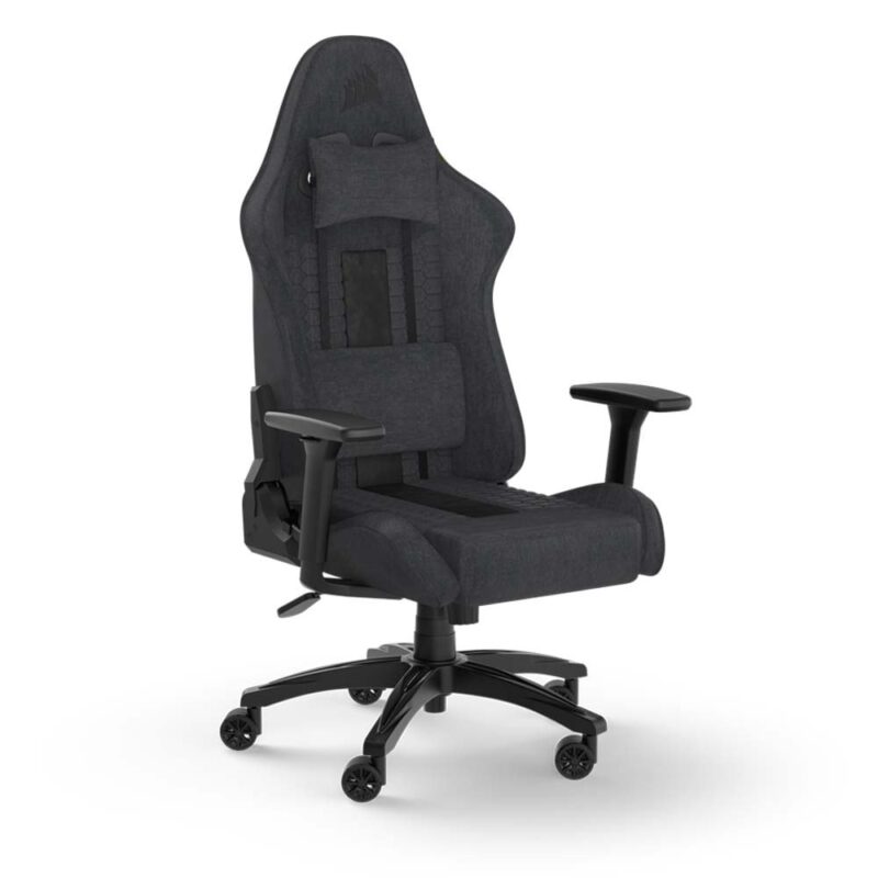 Геймърски стол Corsair TC100, до 120 kg, Class 4 газов амортисьор, 2D регулируеми подлакътници, черно-сив Намаления и отстъпки ЧеренПетък 3