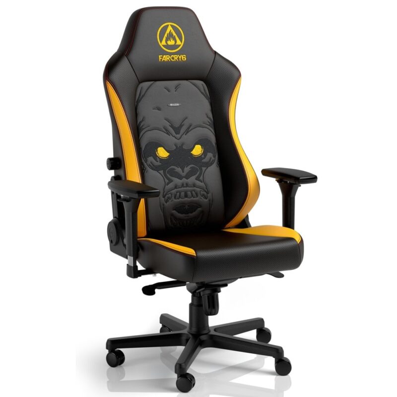 Геймърски стол noblechairs HERO, FAR CRY 6 Edition (NBL-HRO-PU-FCR), до 150kg, мемори пяна, метална база, коригиране височина, черен/жълт Намаления и отстъпки ЧеренПетък 3