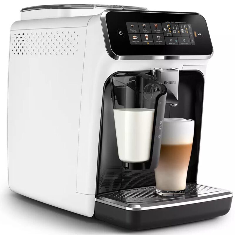 Кафеавтомат Philips EP3343/50, 1500W, 15 bar, 1.8 л. обем на резервоара за вода, система LatteGo, бял Намаления и отстъпки ЧеренПетък 3