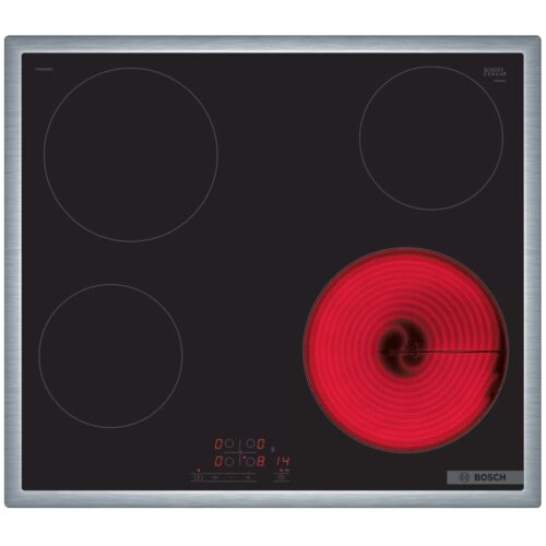Плот за вграждане Bosch PKE645BB2E, 4 нагревателни зони, стъклокерамичен, сензорно управление, TouchSelect, ReStart, ChildLock, черен