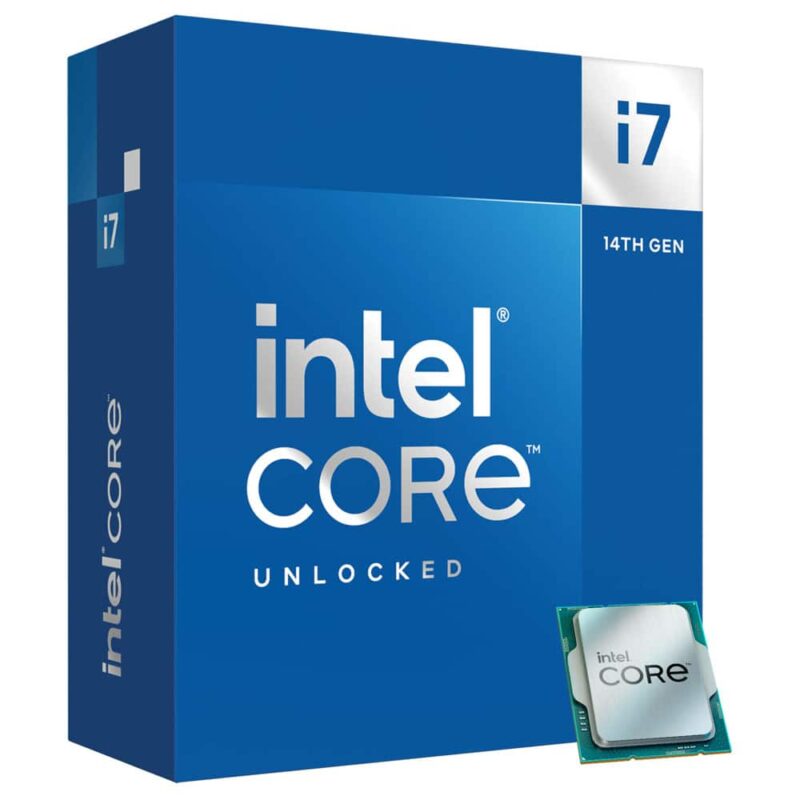 Процесор Intel Core i7-14700K, двадесетядрен (3.4/5.6GHz, 33MB Cache, 0.3-1.6GHz графична честота, LGA1700), BOX, без охлаждане Намаления и отстъпки ЧеренПетък 3