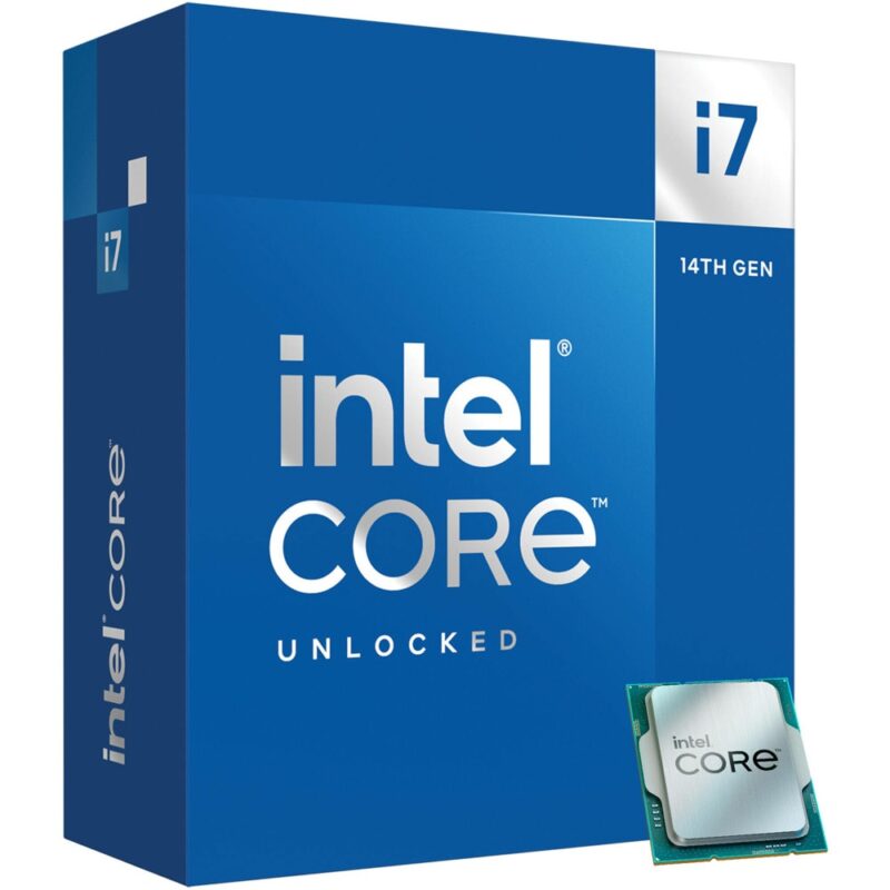 Процесор Intel Core i7-14700KF, двадесетядрен (3.4/5.6GHz, 33MB Cache, LGA1700), BOX, без охлаждане Намаления и отстъпки ЧеренПетък 3