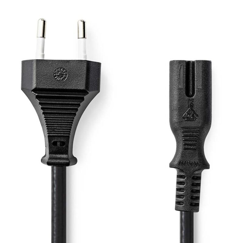 Захранващ кабел Nedis CEGL11040BK50, от Shuko(м) към 2-Pin IEC C7(м), 5m, черен Намаления и отстъпки ЧеренПетък 3