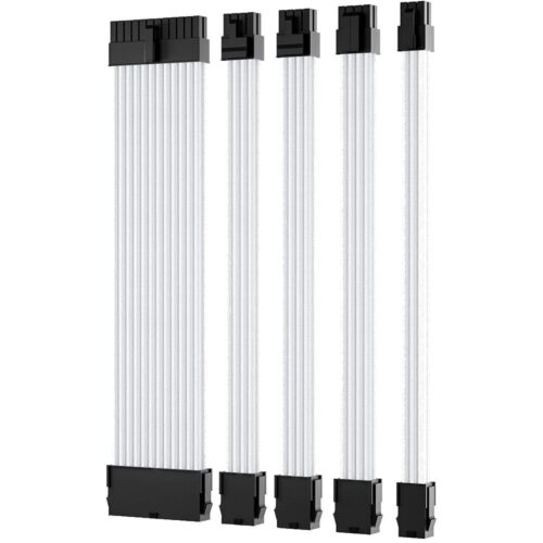 Комплект кабели Thermaltake TtMod, от комплект(мъжко), към комплект(женски), 0.3, черно/бели