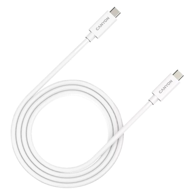 Кабел Canyon UC-44, от USB-C(м) към USB-C(м), 1m, 240W, бял Намаления и отстъпки ЧеренПетък 3