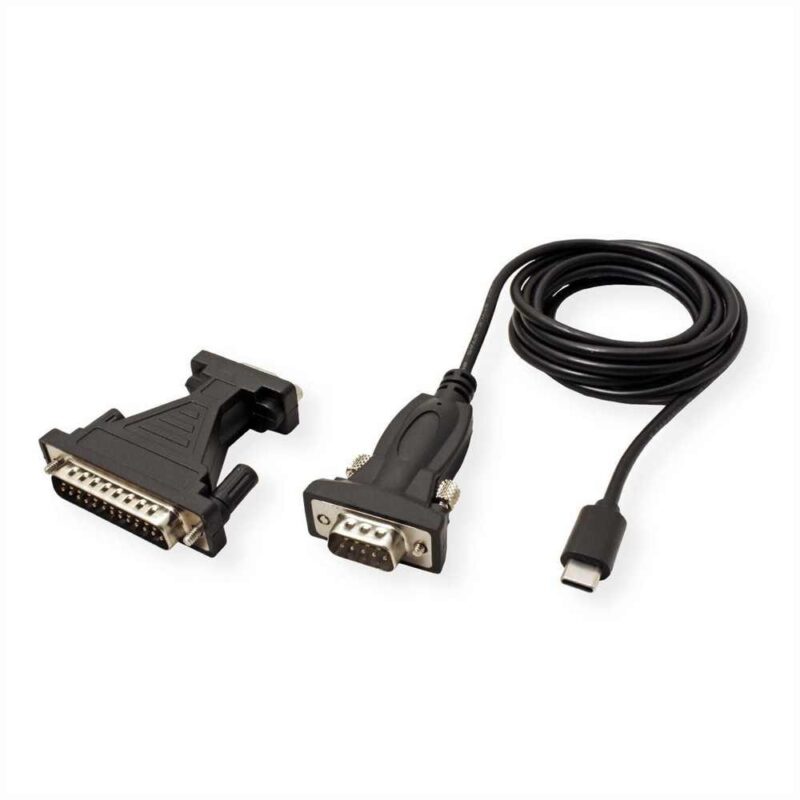 Кабел Roline 12.99.1162, USB C(м) към Serial DB-9/DB25(м), 1.8m, черен Намаления и отстъпки ЧеренПетък 3