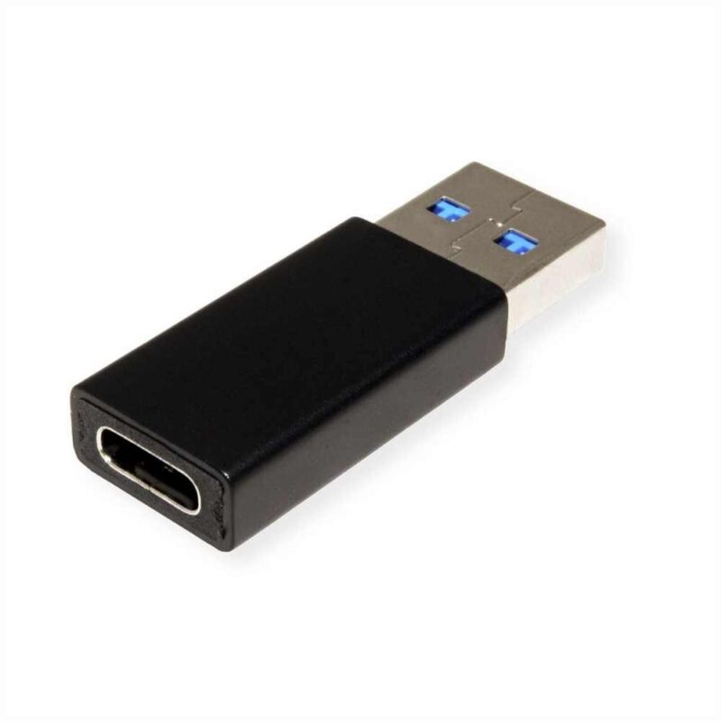 Преходник Roline 12.99.2998, от USB Type A(м) към USB Type-C(ж), черен Намаления и отстъпки ЧеренПетък 3