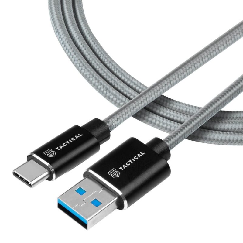 Кабел Tactical Fast Rope Kevlar, от USB-A(м) към USB-C(м), 2m, 15W, сив Намаления и отстъпки ЧеренПетък 3
