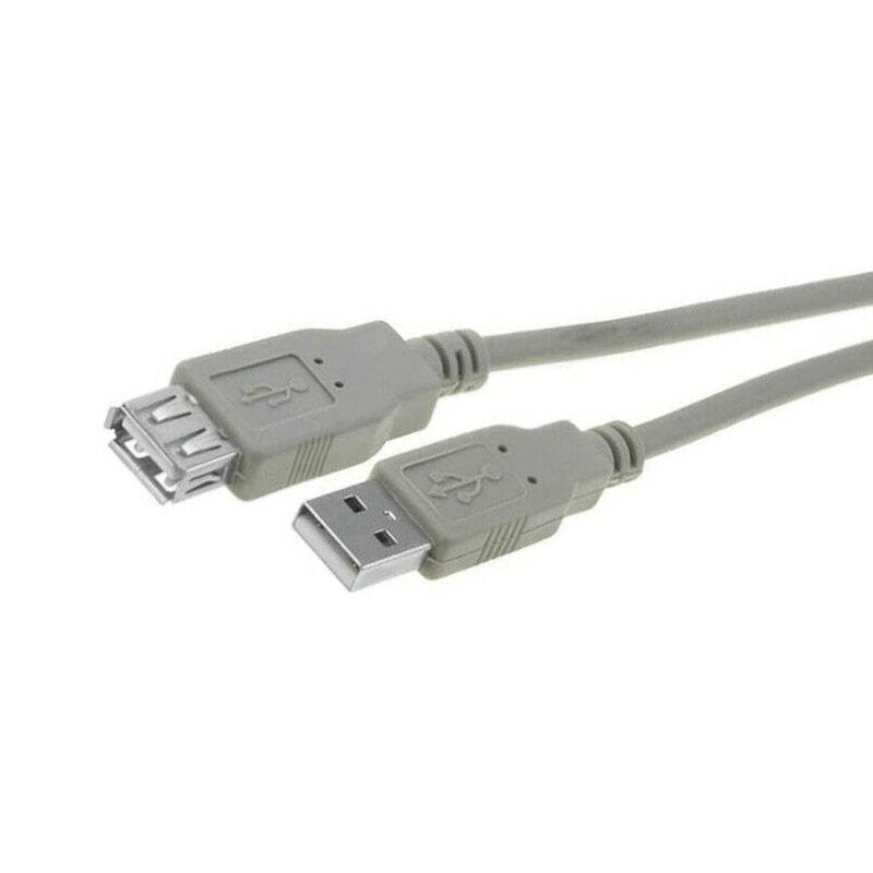 Кабел VCom CU202-1.5m, USB A(м) към USB А(ж), 1.5m, сив, никелирани конектори Намаления и отстъпки ЧеренПетък 3