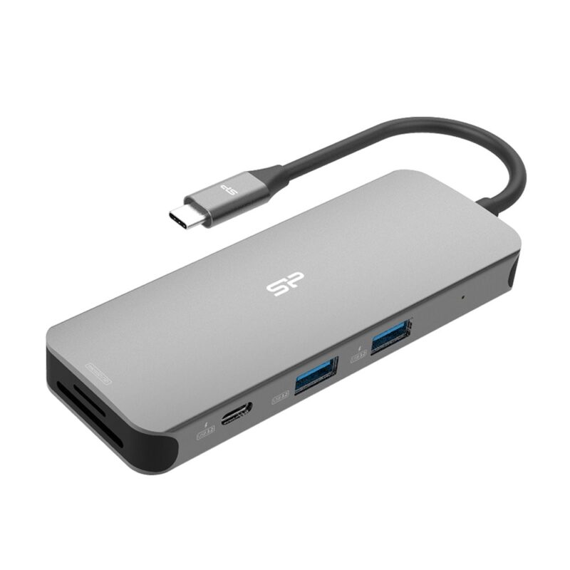 Докинг станция Silicon Power SR30 (SPU3C08DOCSR300G), от USB-C към 1x USB-C, 1x USB-C(PD), 2x USB-A, 1x HDMI, 1x RJ45, 1x SD четец, 1x MicroSD четец, черна Намаления и отстъпки ЧеренПетък 3